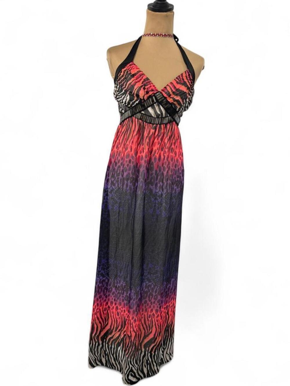 Y2K vintage bebe animal print Maxi Dress
